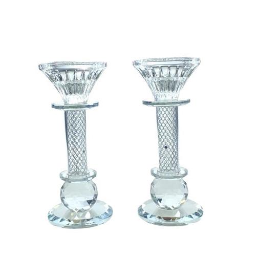 Crystal Candlesticks pair 17cm
