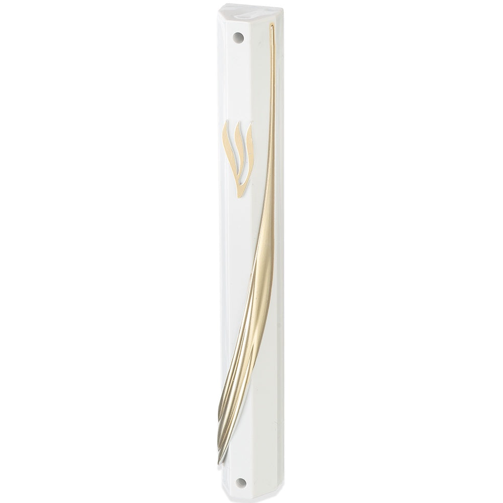 Plastic White Mezuzah with Rubber Cork 15 cm