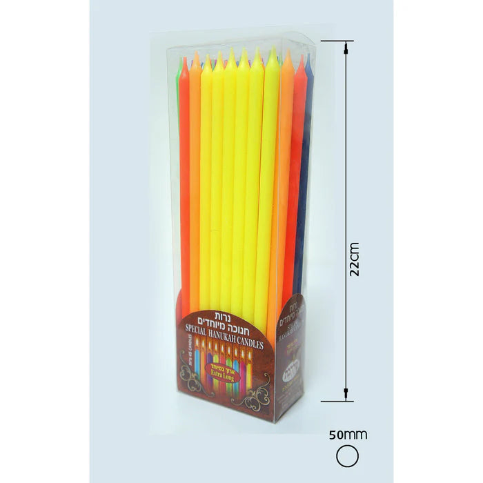 Coloured Chanukah Candles Extra Long {Holiday-Chanukah-Lecht} Manchester Judaica