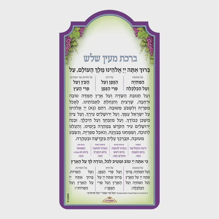 Al Hamichyu Magnet {Judaica-Blessing-Al Hamichya Blessing} Manchester Judaica