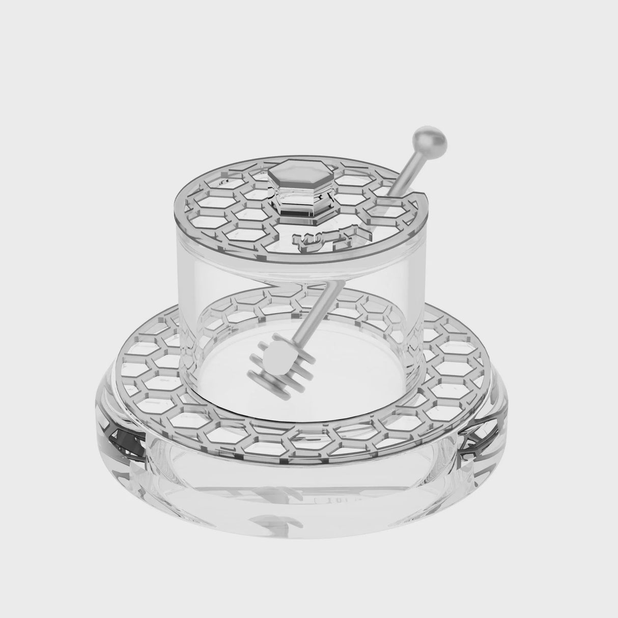 Honeycomb Honey Dish v.2 - Silver {Holiday-Rosh Hashanah-Honey Dishes} Manchester Judaica