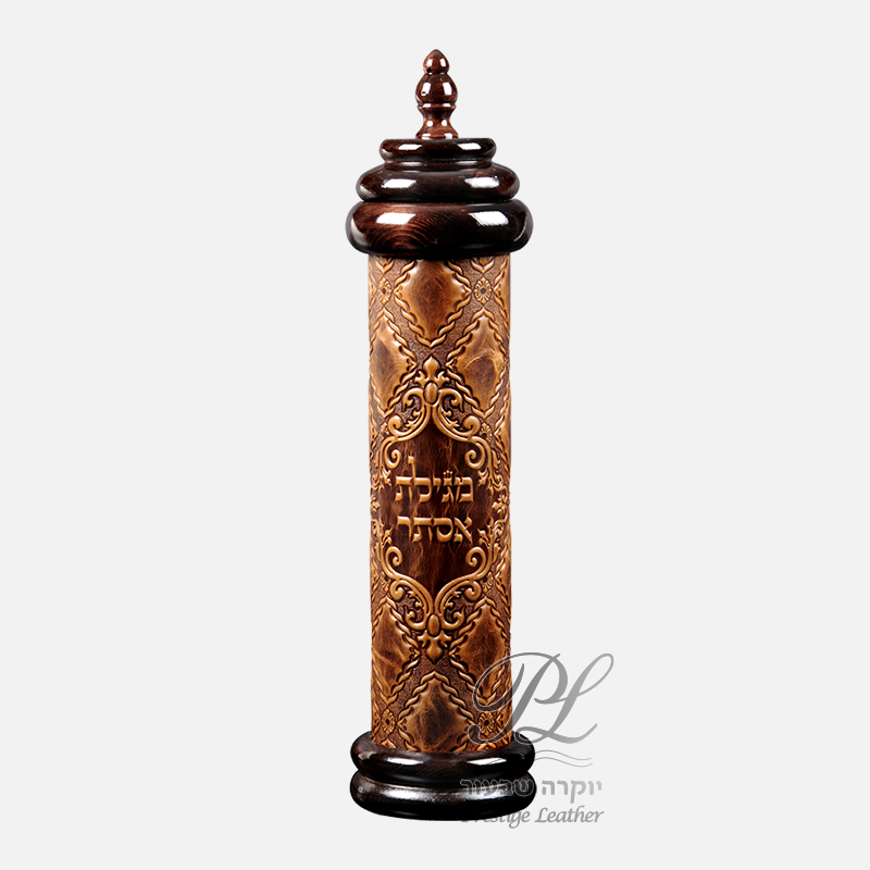 Leather Megillah Holder Antique 30cm {Holiday-Purim-Megilah Holder} Manchester Judaica