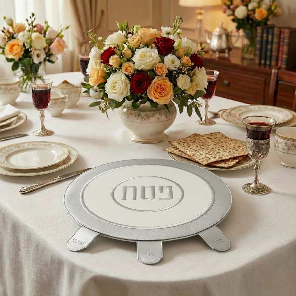 Leatherette Pesach Cover 45 cm {Holiday-Pesach-Matzah Tash & Pesach Set} Manchester Judaica