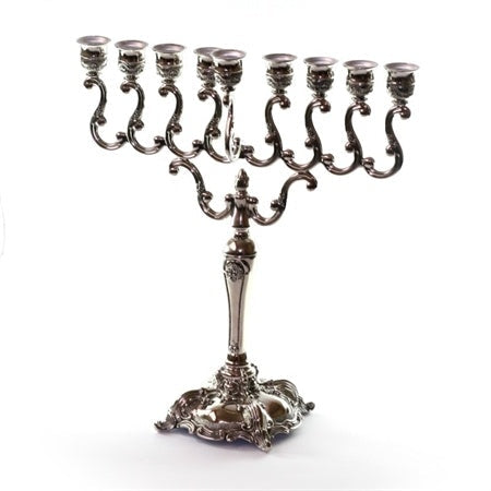 Silver Plated Menorah 26Cm {Holiday-Chanukah-Menorah} Manchester Judaica