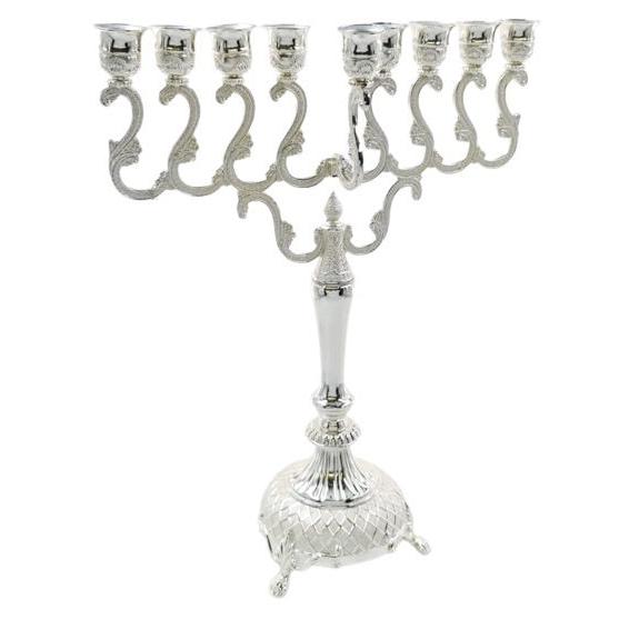 Silver Plated Menorah 42cm {Holiday-Chanukah-Menorah} Manchester Judaica
