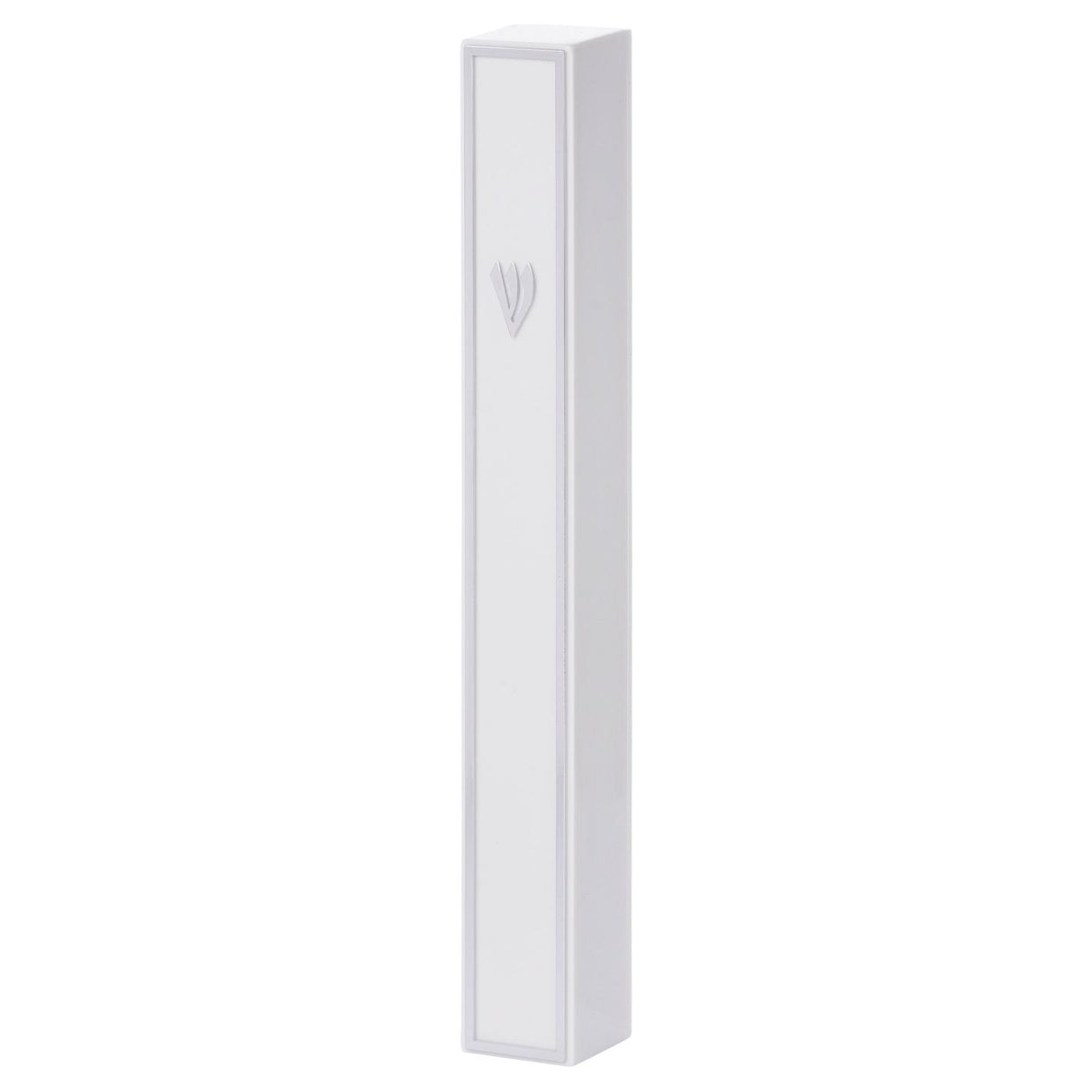 White Plastic Mezuzah with Rubber Cork 15 cm {Judaica-Home-Mezuzah Holder} Manchester Judaica