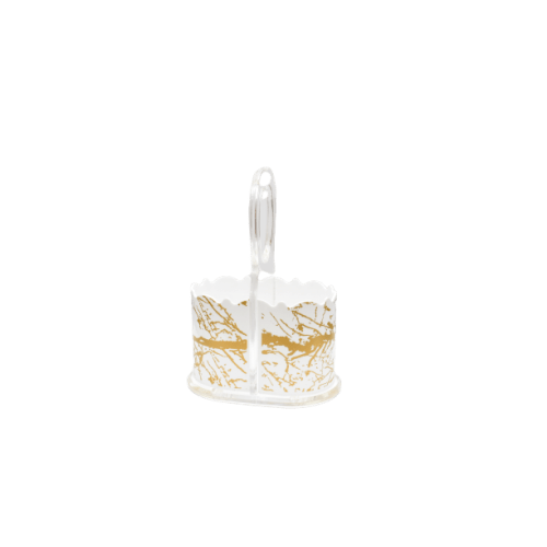 Acrylic Cuttlery Holder White Gold {Judaica-Home-items} Manchester Judaica