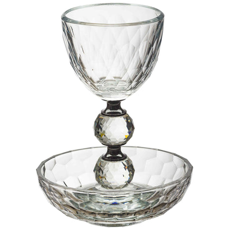 Crystal Kiddush Cup 14.5cm 160ml {Judaica-Tabletop-Kiddush Cup} Manchester Judaica