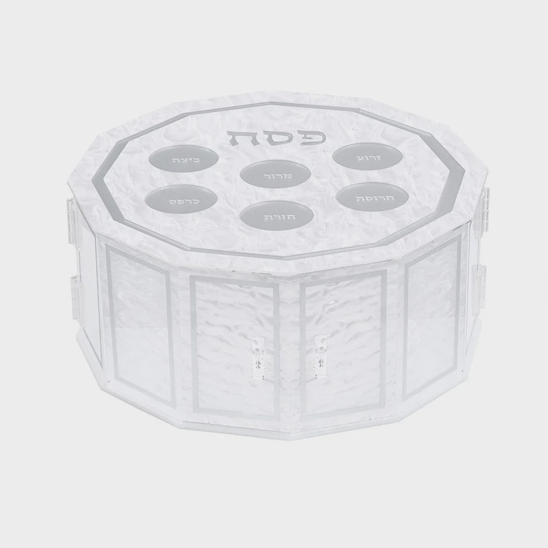 Three Tiered Kaarah {Holiday-Pesach-Ka’arah Pesach Plates} Manchester Judaica