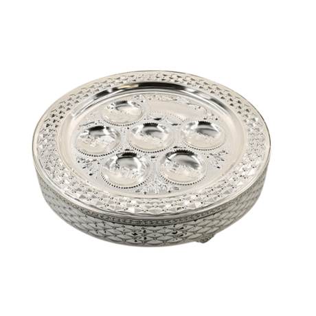 Matzah Box With Silver Tray {Holiday-Pesach-Ka’arah Pesach Plates} Manchester Judaica