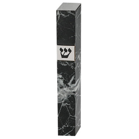 Plastic Mezuzah 15Cm - Black Marble {Judaica-Home-Mezuzah Holder} Manchester Judaica