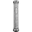 Plastic Mezuzah 15Cm - Crown And Decorations - Silver {Judaica-Home-Mezuzah Holder} Manchester Judaica