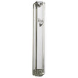 Plastic Mezuzah 20cm - Transparent With Silver Shin {Judaica-Home-Mezuzah Holder} Manchester Judaica