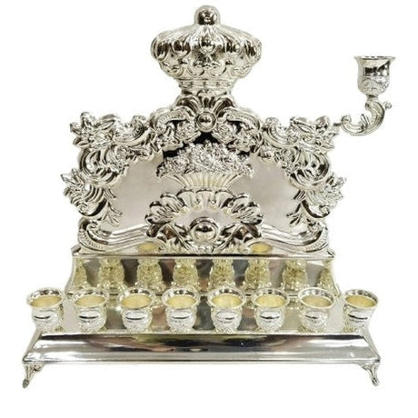 Silver Plated Wall Menorah - Crown {Holiday-Chanukah-Menorah} Manchester Judaica