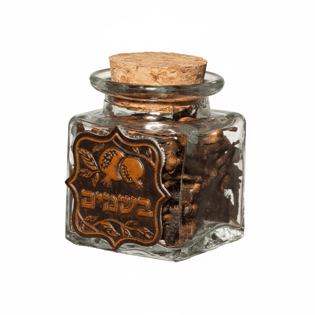 Glass besomim Holder With PU Plaque {Judaica-Shabbos-Havdolah} Manchester Judaica