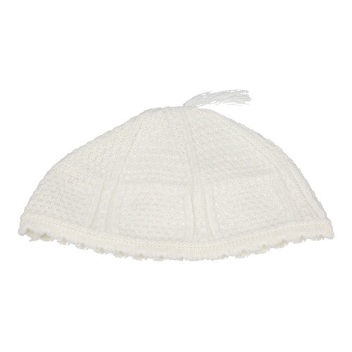 White Nachman Kippah 22Cm {Judaica-Clothing-Kappel} Manchester Judaica