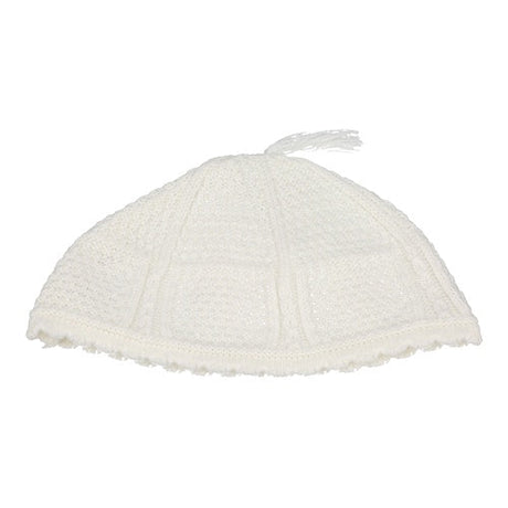 White Nachman Kippah 22Cm {Judaica-Clothing-Kappel} Manchester Judaica