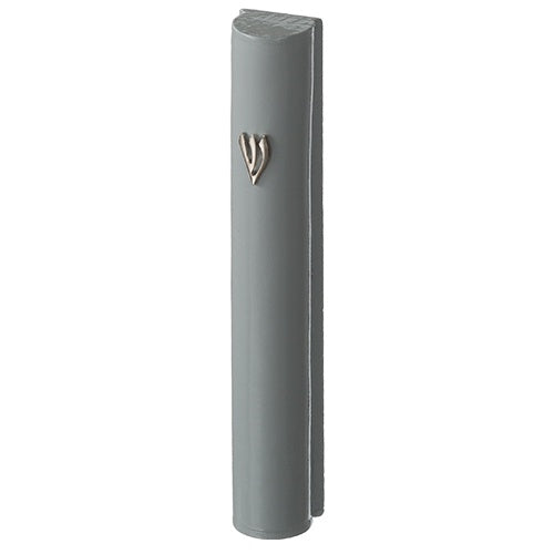 Wood Mezuzah 15Cm - Round - Gray {Judaica-Home-Mezuzah Holder} Manchester Judaica