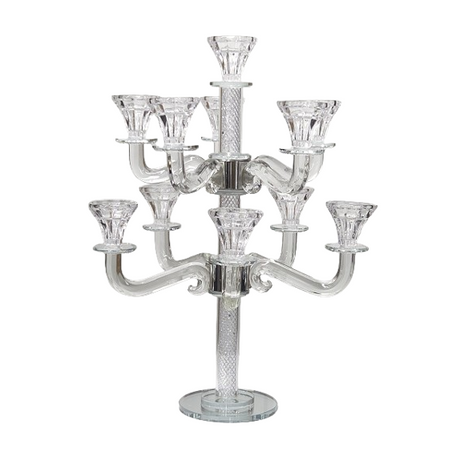 Crystal Candalabra 11 branches 44cm {Judaica-Lecht-Candlesticks, Candelabra} Manchester Judaica