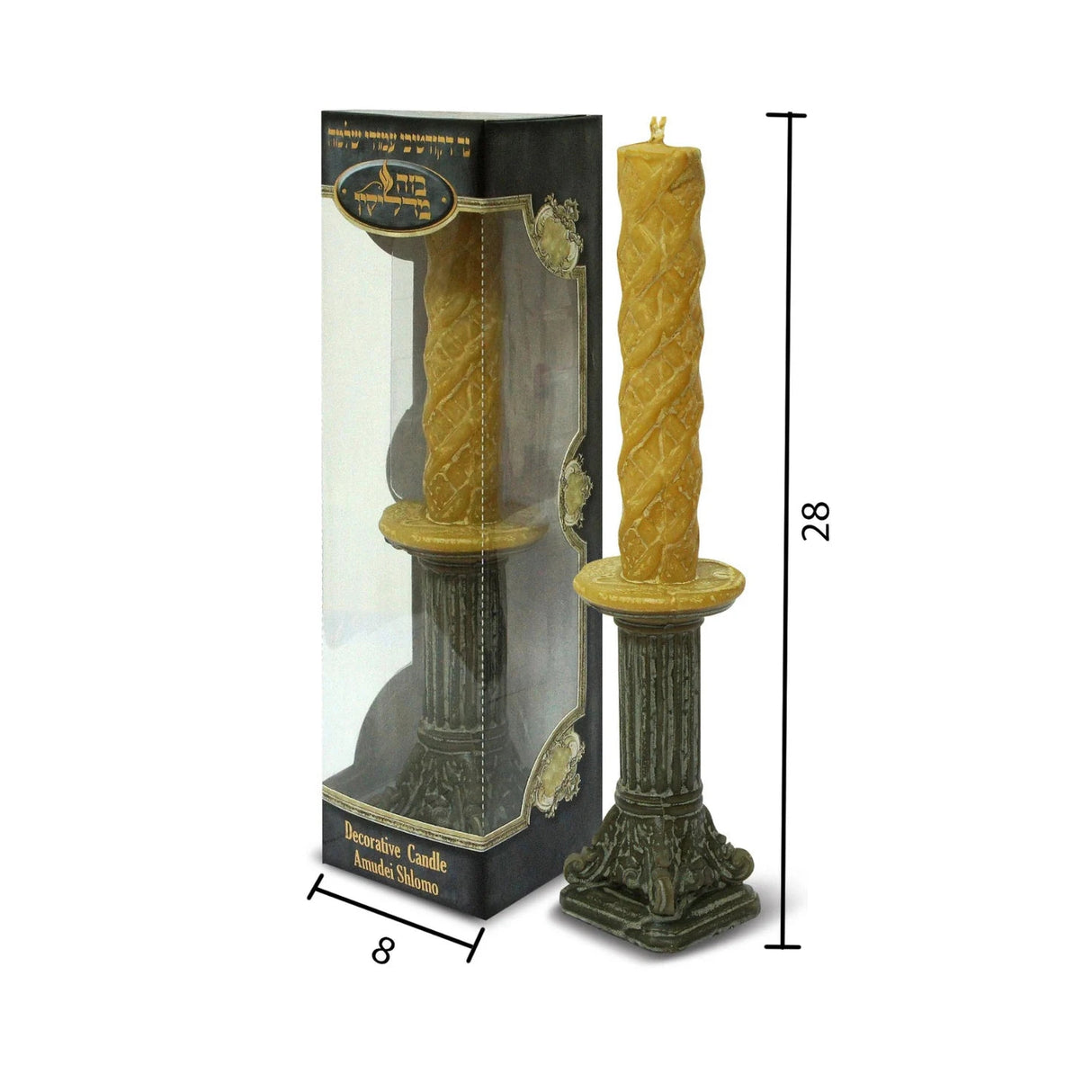 Havdalah Candle Pillar - Gold