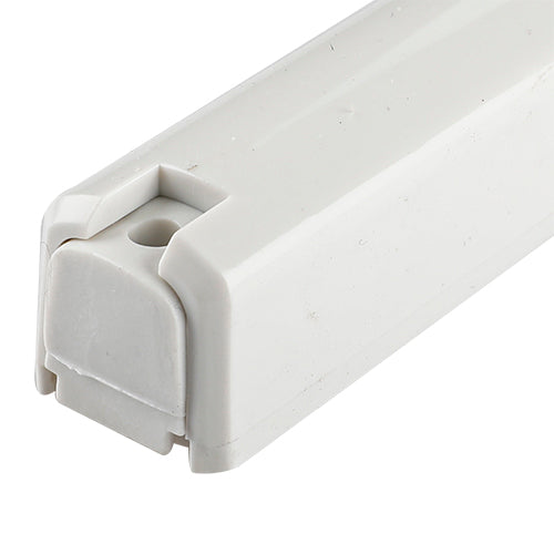 Plastic Mezuzah 12cm - White With Silver Shin