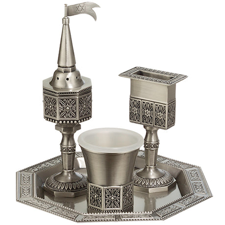 Havdalah Set - Filigree Design - Pewter