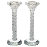 Pair of Crystal Candlesticks 18 cm with Stones