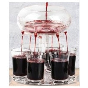 Acrylic Wine Dispenser 6 Cups {Judaica-Tabletop-Wine Bottle & Accessories} Manchester Judaica