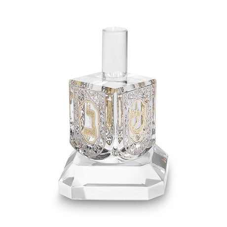 Crystal Dreidel 11 cm With Metal Plaque {Holiday-Chanukah-Dreidlech} Manchester Judaica