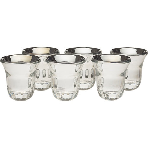 Crystal Liquer Set with 6 Cups - 6 cm {Judaica-Tabletop-Wine & Liquor} Manchester Judaica