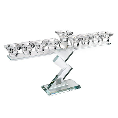 Crystal Menorah 20cm {Holiday-Chanukah-Menorah} Manchester Judaica