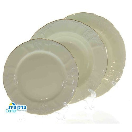 Dinner Set - Czech Gold 18 {Judaica-Tabletop-Dinner Plate Sets} Manchester Judaica