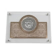 Glass Combined Challah Board Gold Plate With Silver