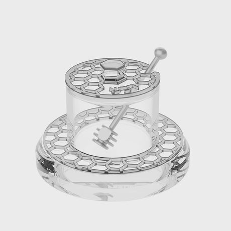 Honeycomb Honey Dish v.2 - Silver