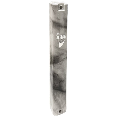Plastic Mezuzah 15 Cm - Gray Marble {Judaica-Home-Mezuzah Holder} Manchester Judaica