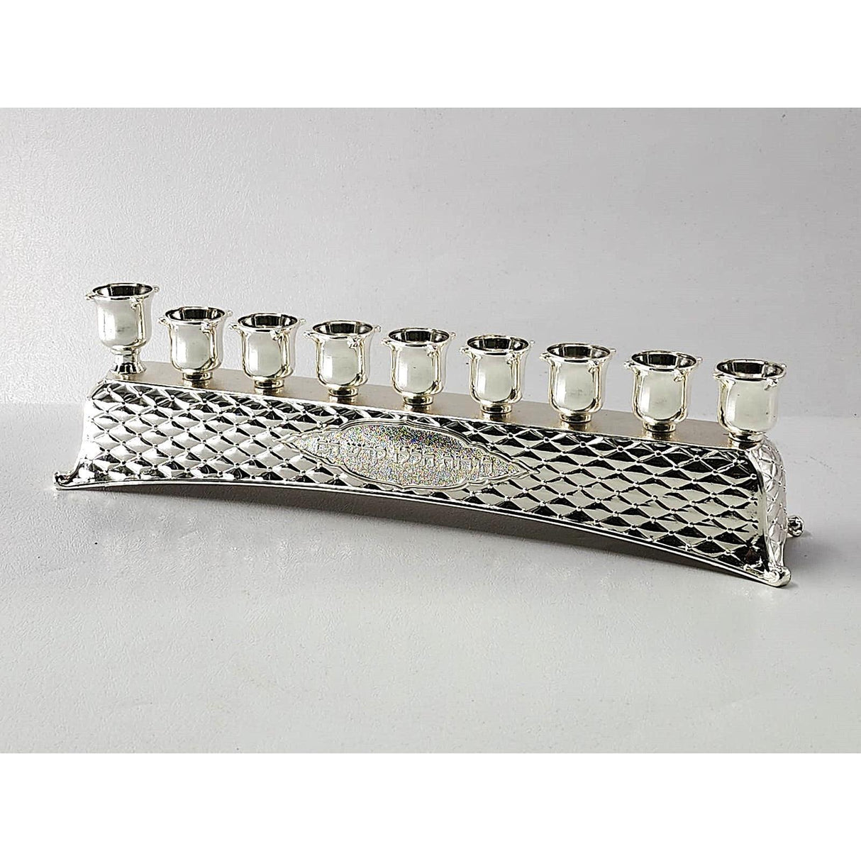 Silver Plated Strip Menorah {Holiday-Chanukah-Menorah} Manchester Judaica