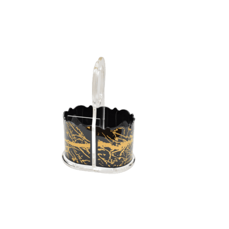 Acrylic Cuttlery Holder Black And Gold {Judaica-Home-items} Manchester Judaica