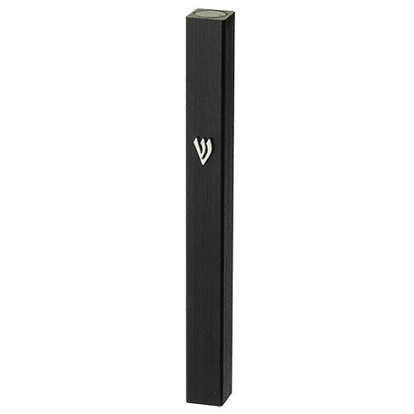 Aluminum Mezuzah 15Cm - Black 23443 {Judaica-Home-Mezuzah Holder} Manchester Judaica