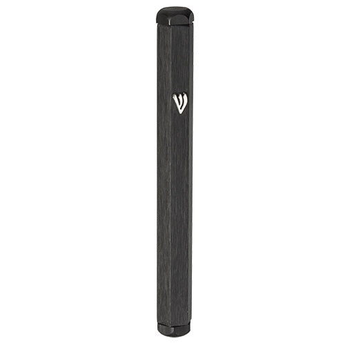 Aluminum Mezuzah 15Cm - Black 23518 {Judaica-Home-Mezuzah Holder} Manchester Judaica