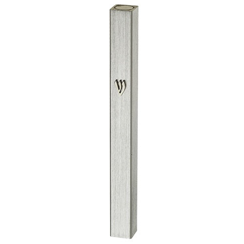 Aluminum Mezuzah 15Cm - Silver 23440 {Judaica-Home-Mezuzah Holder} Manchester Judaica