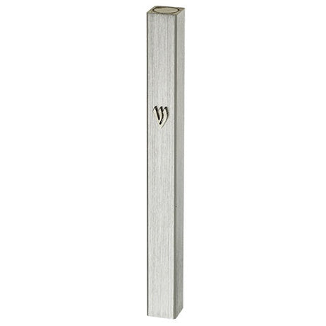 Aluminum Mezuzah 15cm - Silver 23440 Judaica-Home-Mezuzah Holder 23440 Manchester Judaica