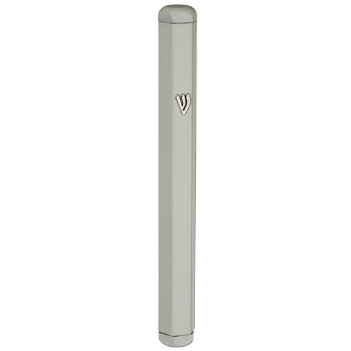 Aluminum Mezuzah 15Cm - White 23521 {Judaica-Home-Mezuzah Holder} Manchester Judaica