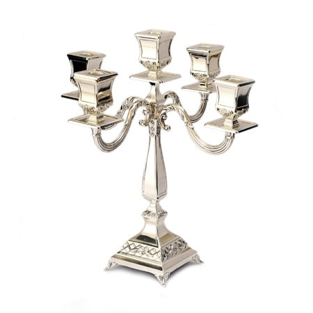 Candelabra 5 Branch 487 {Judaica-Lecht-Candlesticks, Candelabra} Manchester Judaica