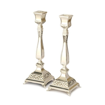 Candlesticks Pair 25Cm {Judaica-Lecht-Candlesticks, Candelabra} Manchester Judaica