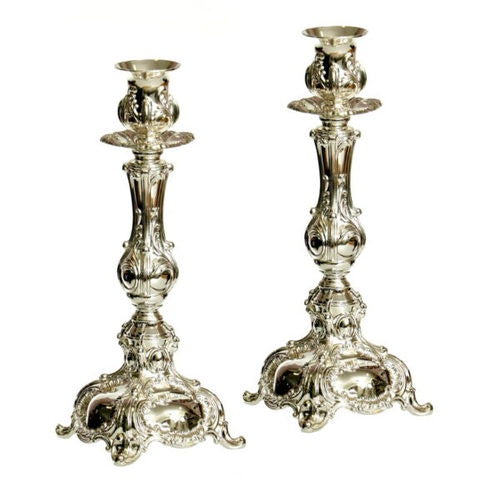 Candlesticks Pair 30Cm {Judaica-Lecht-Candlesticks, Candelabra} Manchester Judaica