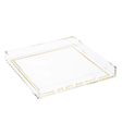 Clear Acrylic Tray with gold design Judaica-Tabletop-Food Trays 34103 Manchester Judaica