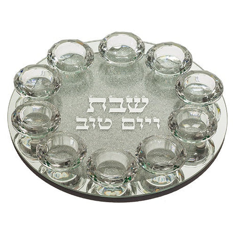 Crysal Tealight Holder - 10 {Judaica-Lecht-Candlesticks, Candelabra} Manchester Judaica