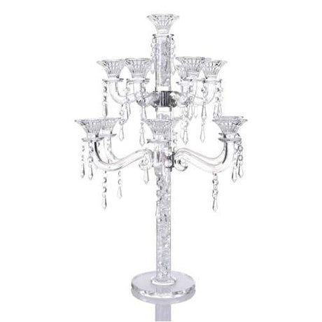 Crystal Candalabra 11 Branch {Judaica-Lecht-Candlesticks, Candelabra} Manchester Judaica