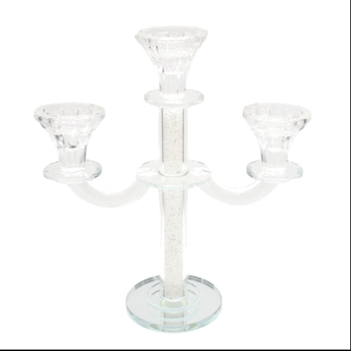 Crystal Candalabra 3 branch Judaica-Lecht-Candlesticks, Candelabra 12147 Manchester Judaica