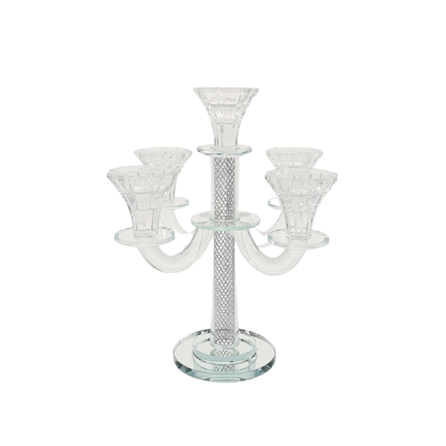 Crystal Candelabra 5 branch 13053 Judaica-Lecht-Candlesticks, Candelabra 12362 Manchester Judaica